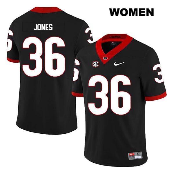 Georgia Bulldogs Women's Garrett Jones #36 NCAA Legend Authentic Black Nike Stitched College Football Jersey PRV4756HR